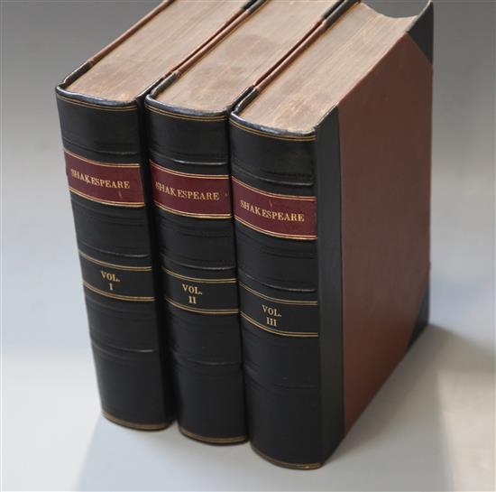 Shakespeare, William - The Plays of Shakespeare, edited by Howard Staunton, 3 vols, 8vo, rebound half calf,